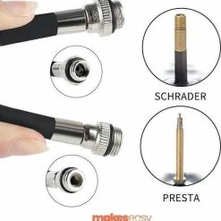 Promo 🔔 Makes Easy Fietspomp Racefiets | Mini Fietspomp | Met Flexible Slang | 8 Bar | Zwart ⭐ -MGO Leisure Wear winkel 550x570 4
