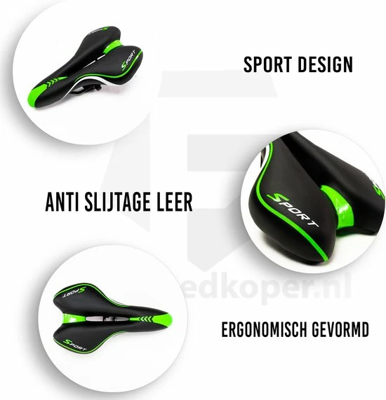 Goedkoopste π Voltano Sport Fietszadel – Gel Trekking Zadel – Met Uitsparing – Unisex - Zwart / Groen - Incl. Gratis Zadelstrop β 7 Goedkoopste π Voltano Sport Fietszadel – Gel Trekking Zadel – Met Uitsparing – Unisex - Zwart / Groen - Incl. Gratis Zadelstrop β - Afbeelding 5