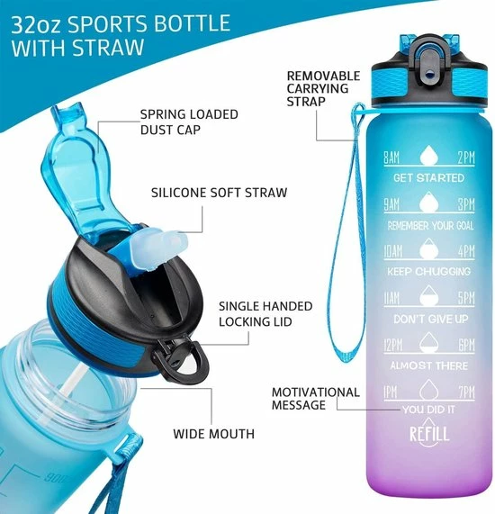 Beste recensies van π₯ Mundo Drinkfles - 1 Liter - Waterfles - Lekvrij - Sport Bidon - Met Rietje - Met Motivatie Tekst - Roze Blauw - Bekend Van TikTok En Instagram π 6 Beste recensies van π₯ Mundo Drinkfles - 1 Liter - Waterfles - Lekvrij - Sport Bidon - Met Rietje - Met Motivatie Tekst - Roze Blauw - Bekend Van TikTok En Instagram π - Afbeelding 4