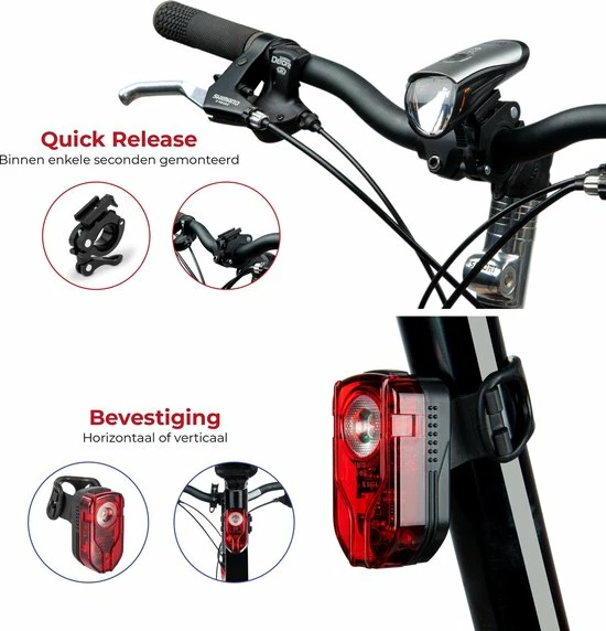 Beste Verkoop 👏 DistinQ LED Fietsverlichting Set - Oplaadbare USB Fietslampset - Voorlicht/Achterlicht - StVZO Gecertificeerd 🛒 4 Beste Verkoop 👏 DistinQ LED Fietsverlichting Set - Oplaadbare USB Fietslampset - Voorlicht/Achterlicht - StVZO Gecertificeerd 🛒 - Afbeelding 2