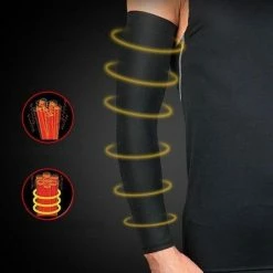 Promo 😍 Merkloos Sport Compressie Arm Sleeve (Set Van 2 Stuks) - Zwart - Maat L ✔️ -MGO Leisure Wear winkel 550x578 2