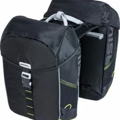 Flash-uitverkoop 👏 Basil Miles Dubbele Fietstas MIK - Zwart - 34 Liter ✔️