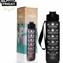 Groothandel ๐ฏ Supplife Bidon - 1 Liter - Met Rietje - BPA Vrij - Zwart - Black Friday 2022 ๐คฉ