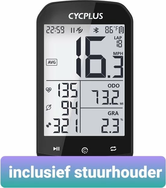 Gloednieuw 👍 Cycplus Fietscomputer Draadloos - Bluetooth 4.0 Fietscomputer - Nauwkeurige GPS - Inclusief Stuurhouder - Ondersteund Strava App - Waterdicht - 2.9inch Scherm Met Achtergrondverlichting - Kilometerteller - Fietsnavigatie ✨ 3 Gloednieuw 👍 Cycplus Fietscomputer Draadloos - Bluetooth 4.0 Fietscomputer - Nauwkeurige GPS - Inclusief Stuurhouder - Ondersteund Strava App - Waterdicht - 2.9inch Scherm Met Achtergrondverlichting - Kilometerteller - Fietsnavigatie ✨
