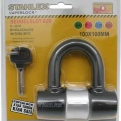 Begroting ✨ Stahlex Compact Beugelslot 100 X 100 Mm - Zwart - Inclusief 2 Sleutels 👍