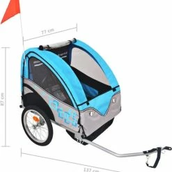 Promo 😍 VidaXL Fietskar Voor Kinderen 30 Kg Grijs En Blauw 🔥 -MGO Leisure Wear winkel 550x634 2