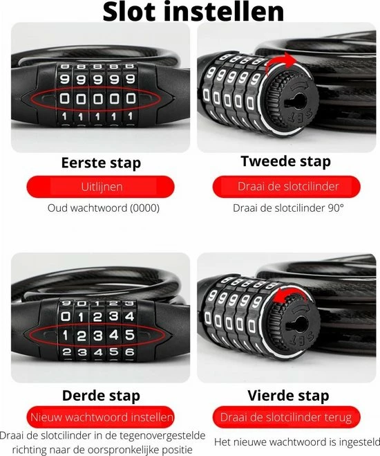 Beste Pirce 😀 Bikeway - Combinatie Kabelslot - Fietsslot - Cijferslot - Anti-kras - Fietsketting - 125cm - Zwart 🤩 7 Beste Pirce 😀 Bikeway - Combinatie Kabelslot - Fietsslot - Cijferslot - Anti-kras - Fietsketting - 125cm - Zwart 🤩 - Afbeelding 5
