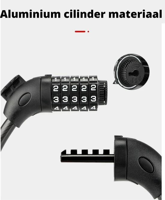 Beste Pirce 😀 Bikeway - Combinatie Kabelslot - Fietsslot - Cijferslot - Anti-kras - Fietsketting - 125cm - Zwart 🤩 8 Beste Pirce 😀 Bikeway - Combinatie Kabelslot - Fietsslot - Cijferslot - Anti-kras - Fietsketting - 125cm - Zwart 🤩 - Afbeelding 6