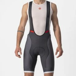 Begroting 🛒 Castelli Koersbroek Heren Grijs Zilver - COMPETIZIONE KIT BIBSHORT DARK GRAY SILVER GRAY-XL ⭐