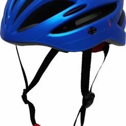 Aanbiedingen ⌛ Pro Sport Lights Fietshelm Mannen/vrouwen - Met Verlichting - Metallic Blauw - 54/61cm 😀